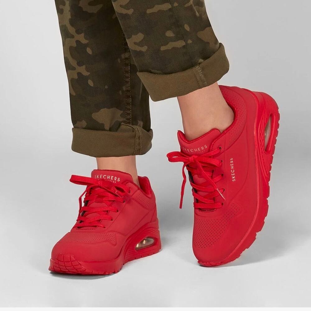 Skechers Street Los Angeles Uno Stand On Air Women's Sneakers Red 8.5